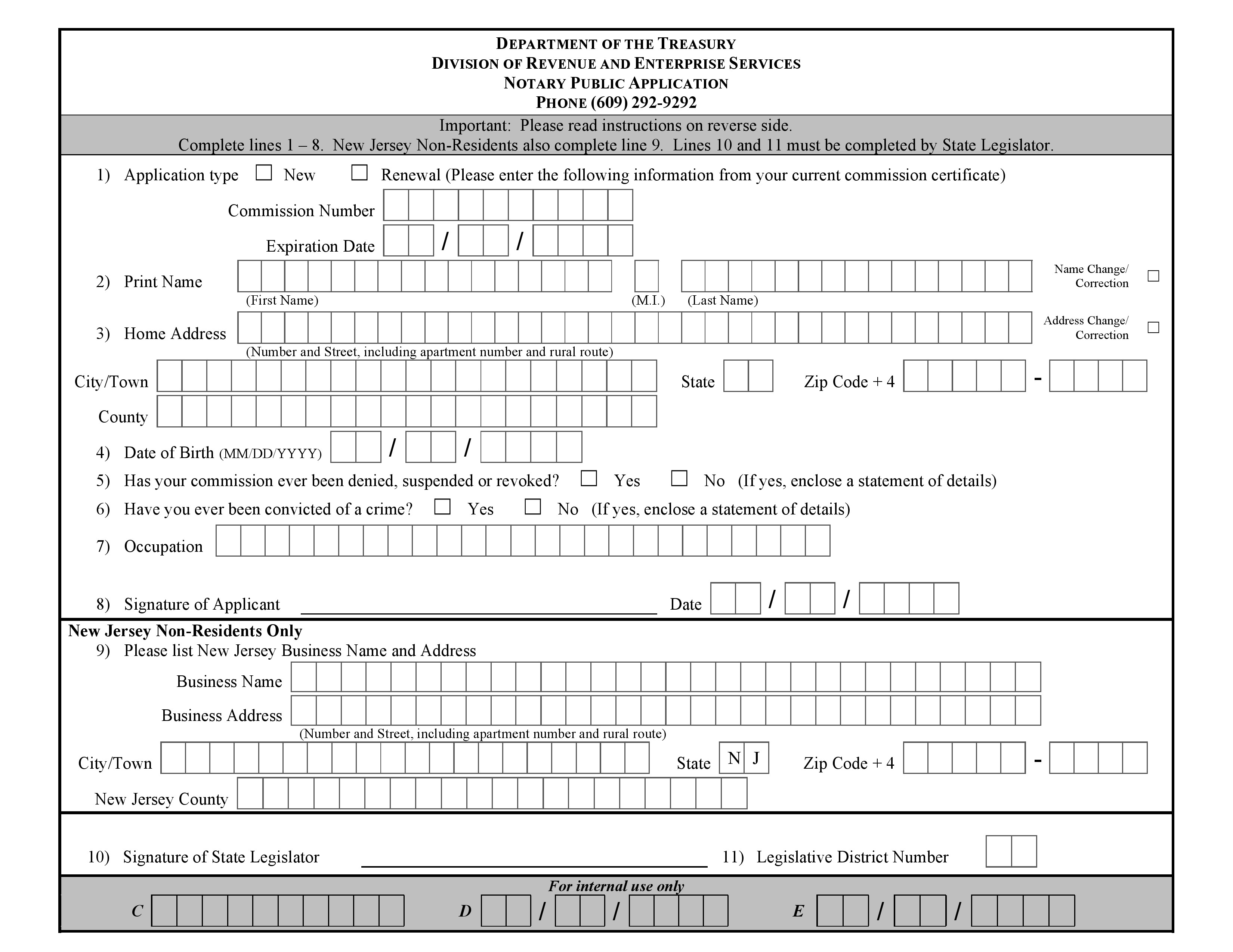 New Jersey Notary Public Application Form
